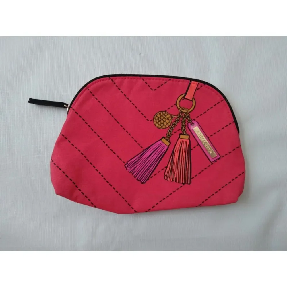 Equate Brushes and Estee Lauder Reddish Pink Make Up Bag & Make Up Tools Bundle